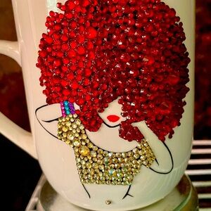 Red Crystal Embellished Mug